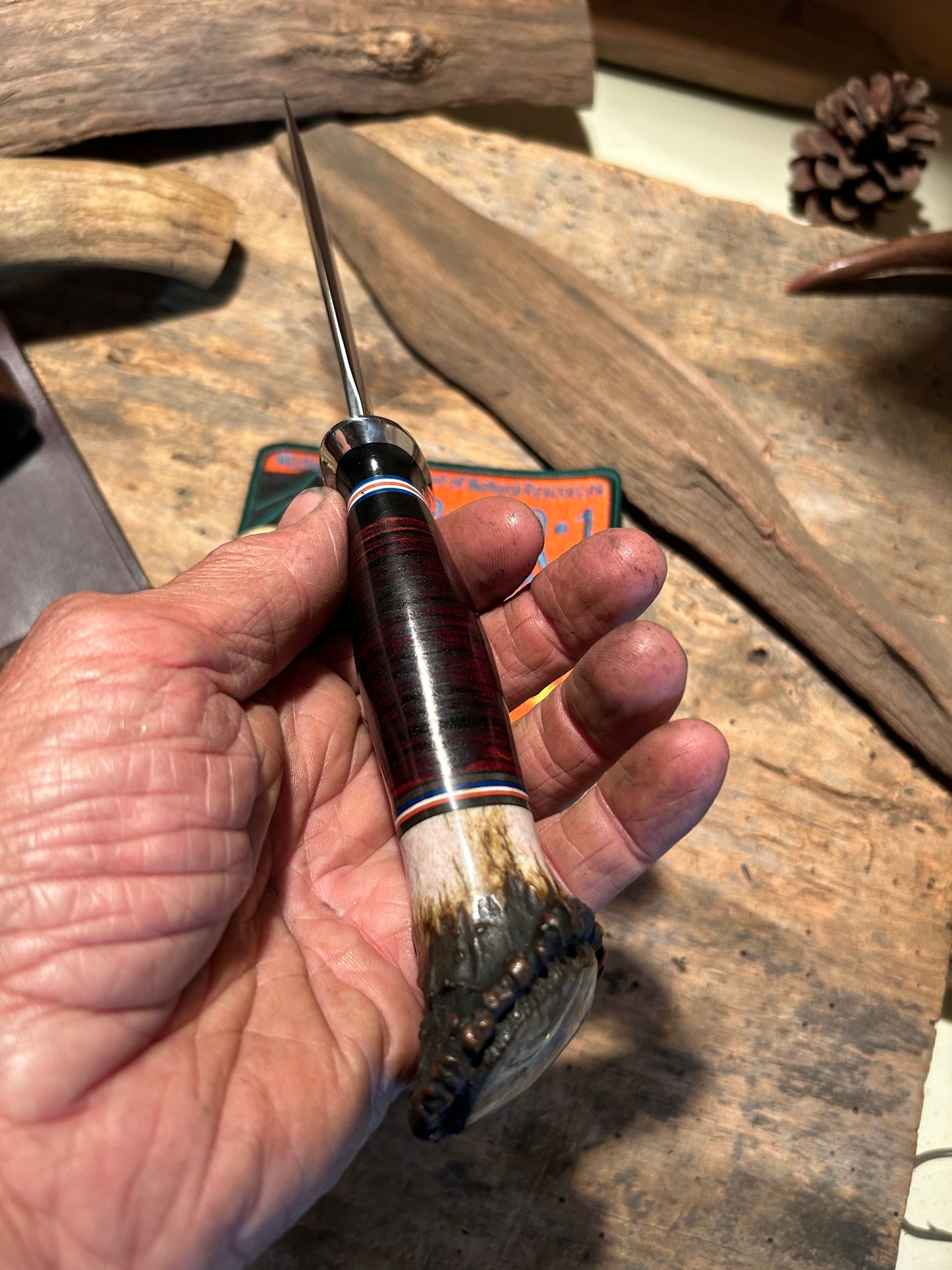 Treeman Iron Mt Hunter Forged 1095 NS Horsehide Crown Stag Giraffe