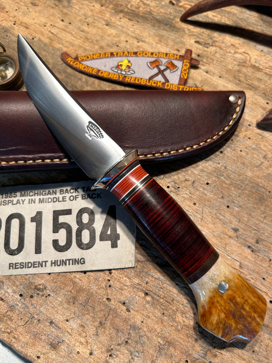 Treeman Trout & Deer AEB-L Stainless NS Horse Hide Croych Stag