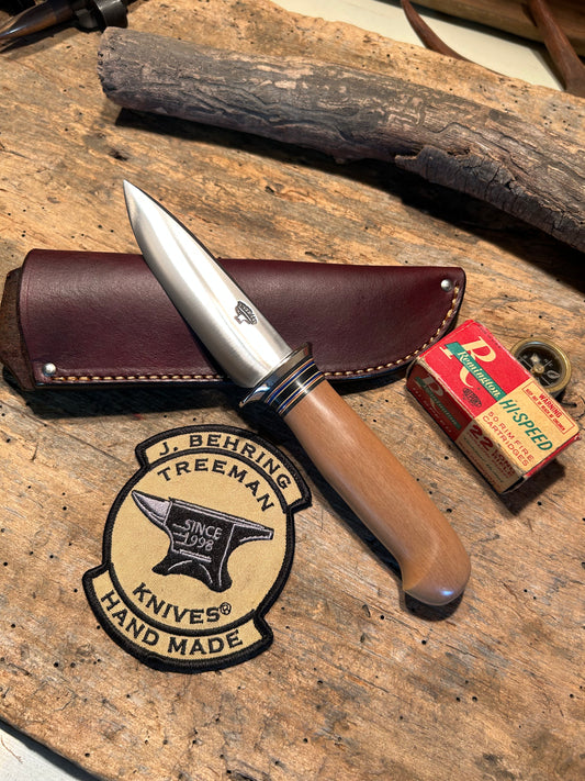 Treeman Drop Point Hunter Stainless AEB-L NS guard Linen Micarta Handle