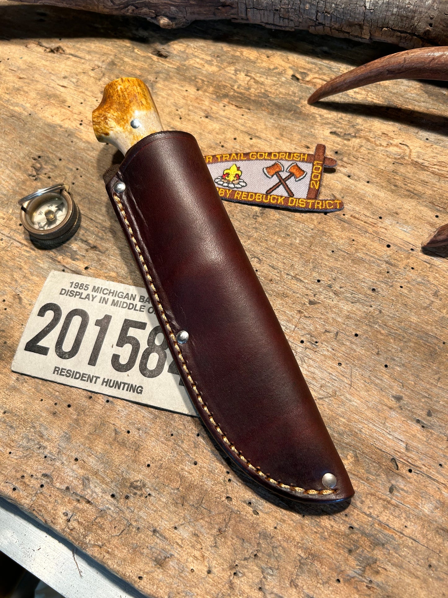 Treeman Trout & Deer AEB-L Stainless NS Horse Hide Croych Stag