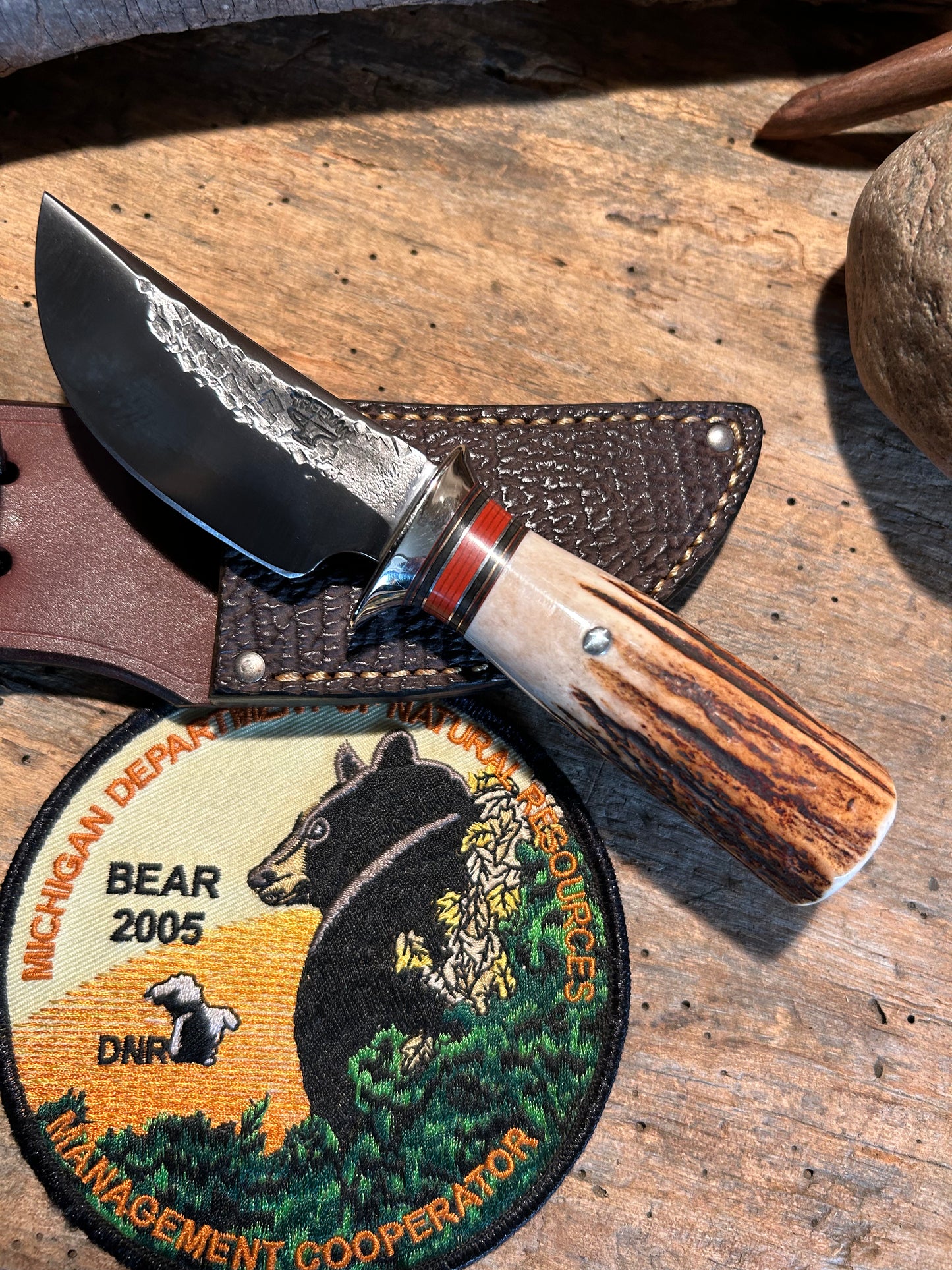Treeman Heavy Duty South Dakota Caper Hammer Mark Stag Compass Shark Sheath
