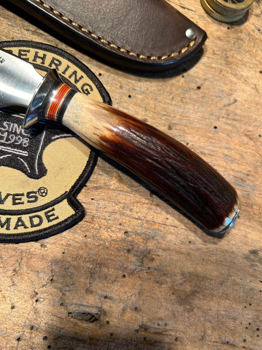 Treeman Alaskan 4" AEB-L stainless Blade Nickel Guard 120 year old red stag