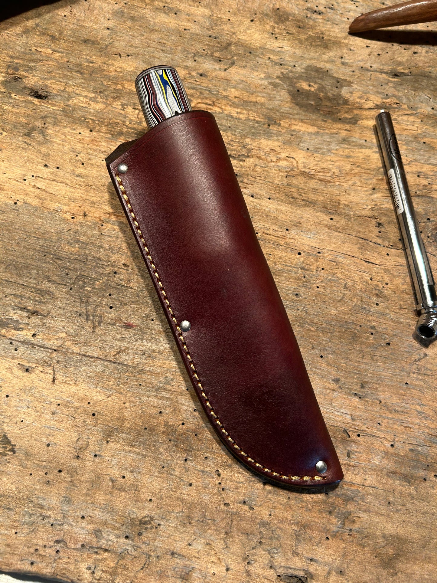 Fordite 4 1/2" Drop Point Nickel Guard AEB-L Stainless Ultra Rare !