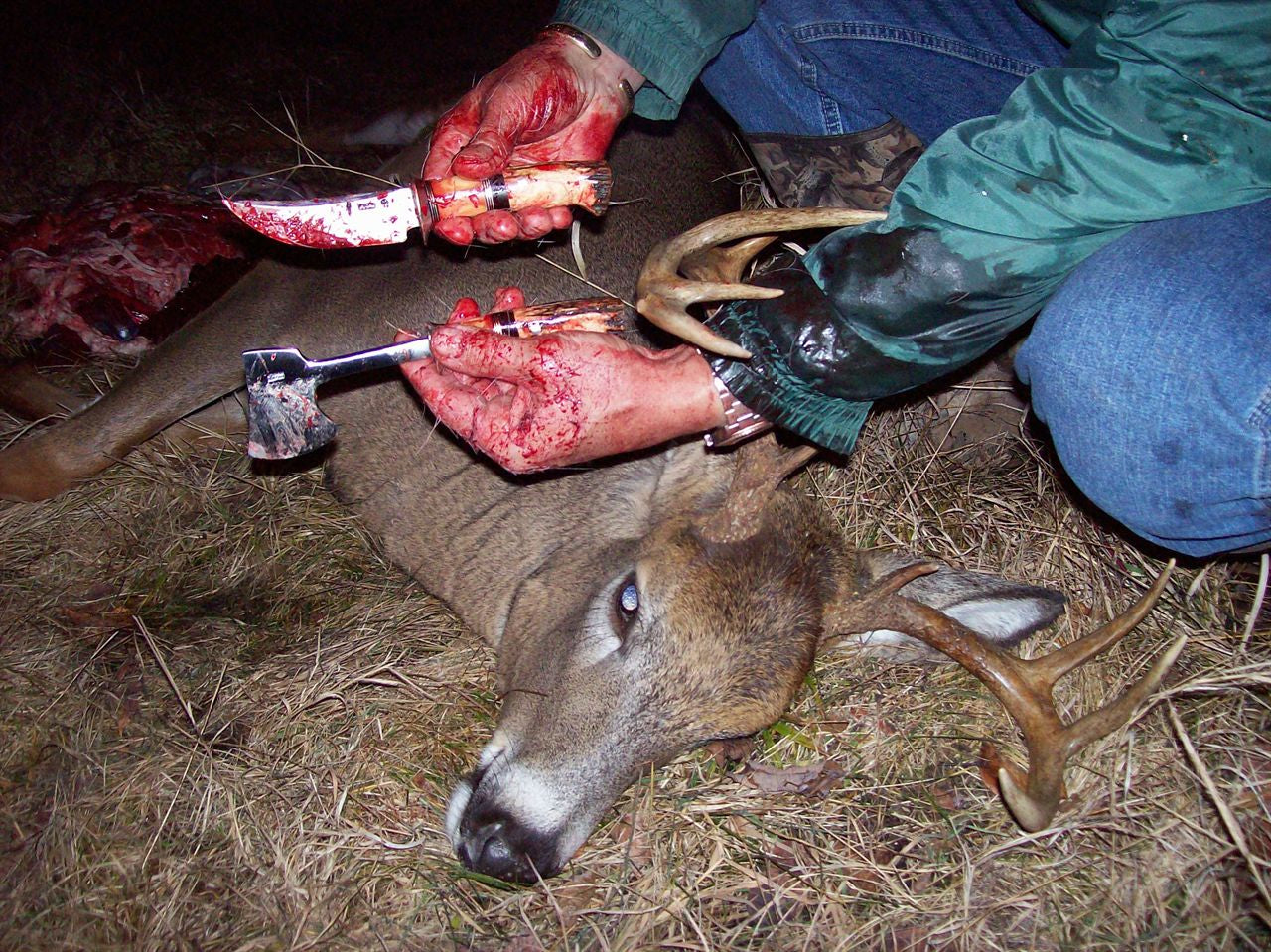Knife Axe Combo set Ivory Stag