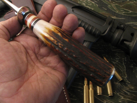 J. Behring Made Old School Red Stag double skull Fighter