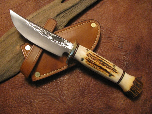 J. Behring Handmade 4 Pin Stag Stag Trout & Deer knife