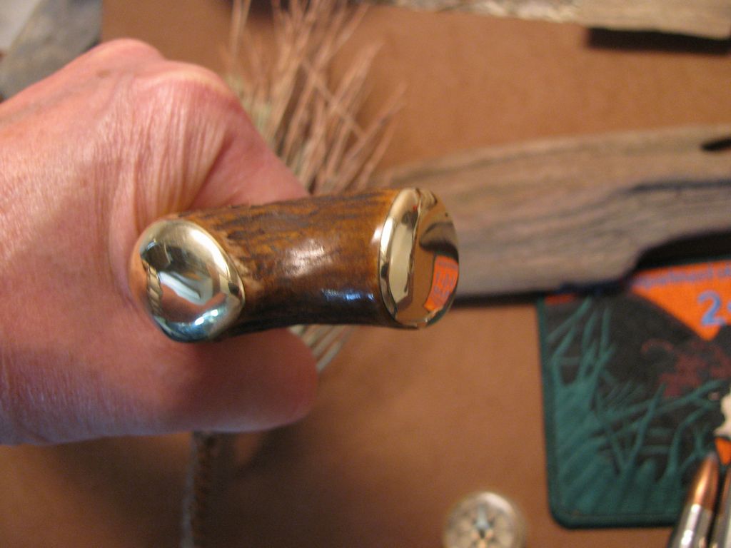 J.Behring Handmade Woodmonk Crotch Stag Brass butt caps