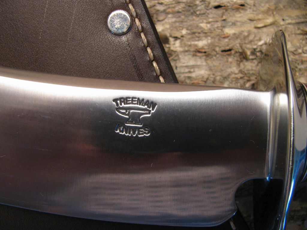 Treeman 8" Classic Scagel Style  Camp Knife leather Crown Stag!