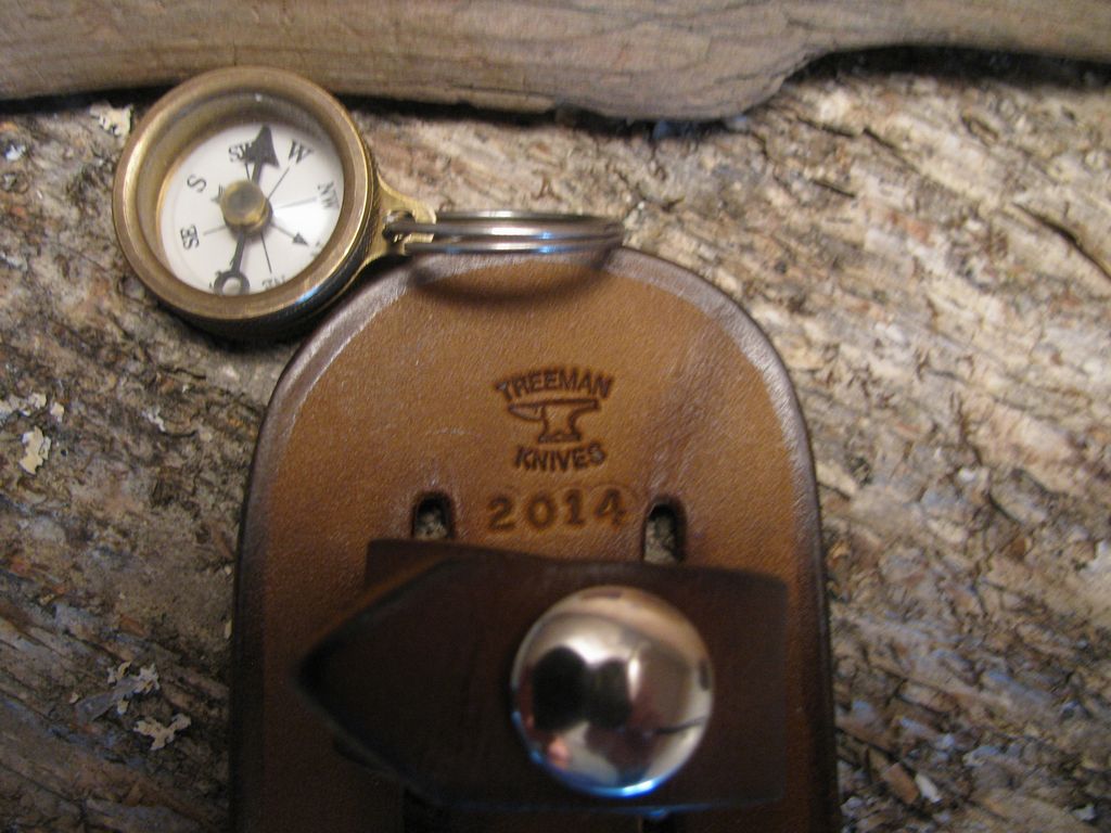 ***Treeman Woodmonk Ivory Sledrunner Handle ~ 1st  Beavertail Sheath out of our leather shop !!