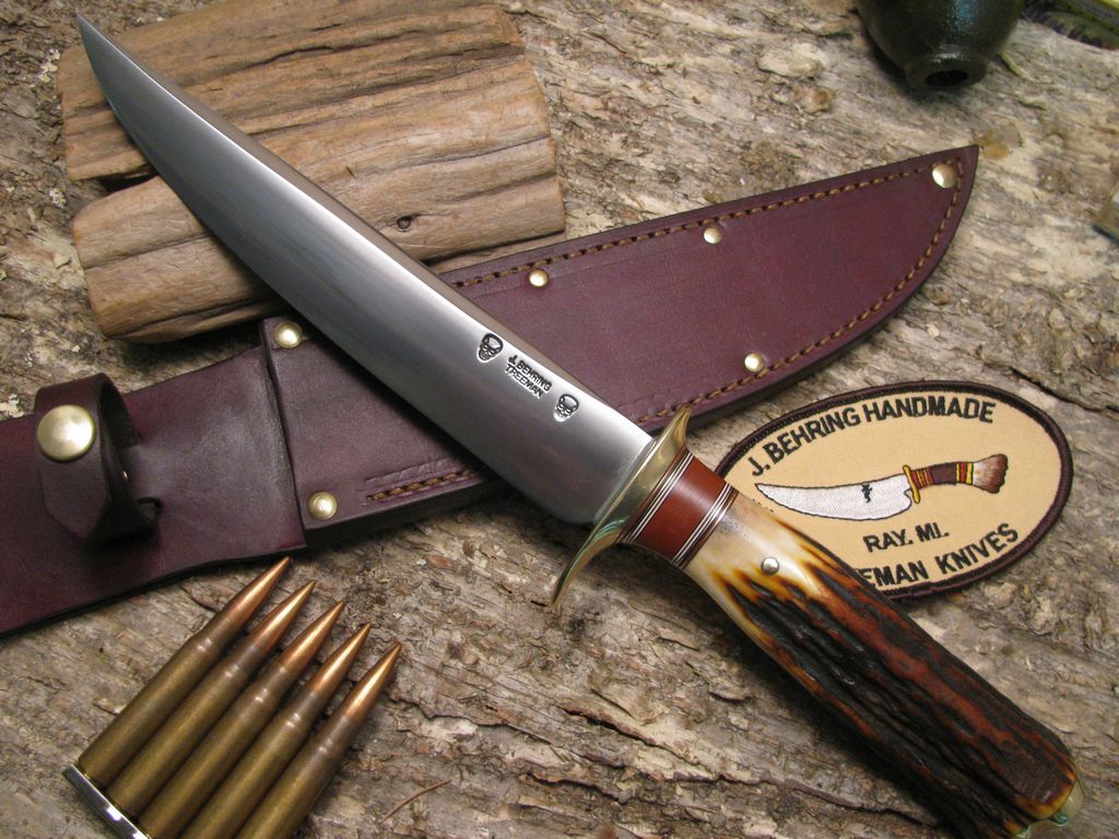 Double Skull Fighter 13 1/2" OAL Sticker Style double edge blade