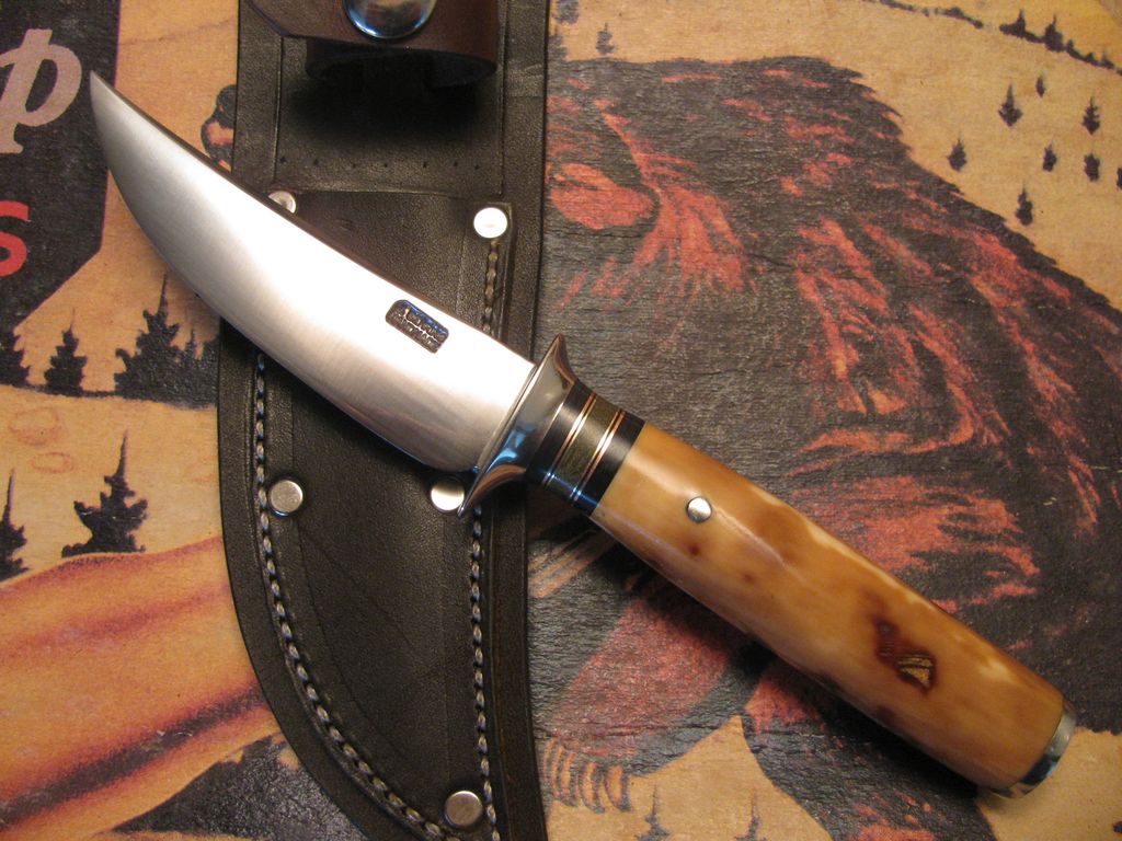 Montana Trout Knife Fossil walrus  Ivory!!!