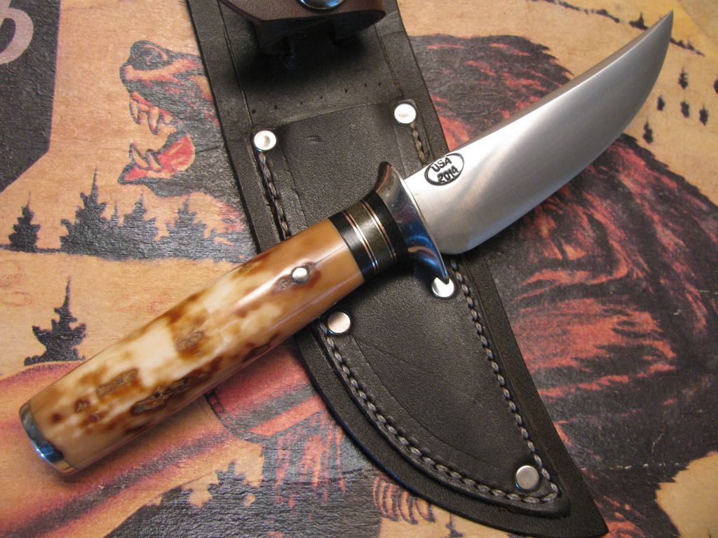 Montana Trout Knife Fossil walrus  Ivory!!!