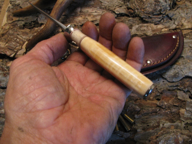 J. Behring Treeman Handmade Musk Ox & Hippo Ivory Deer & Trout Knife