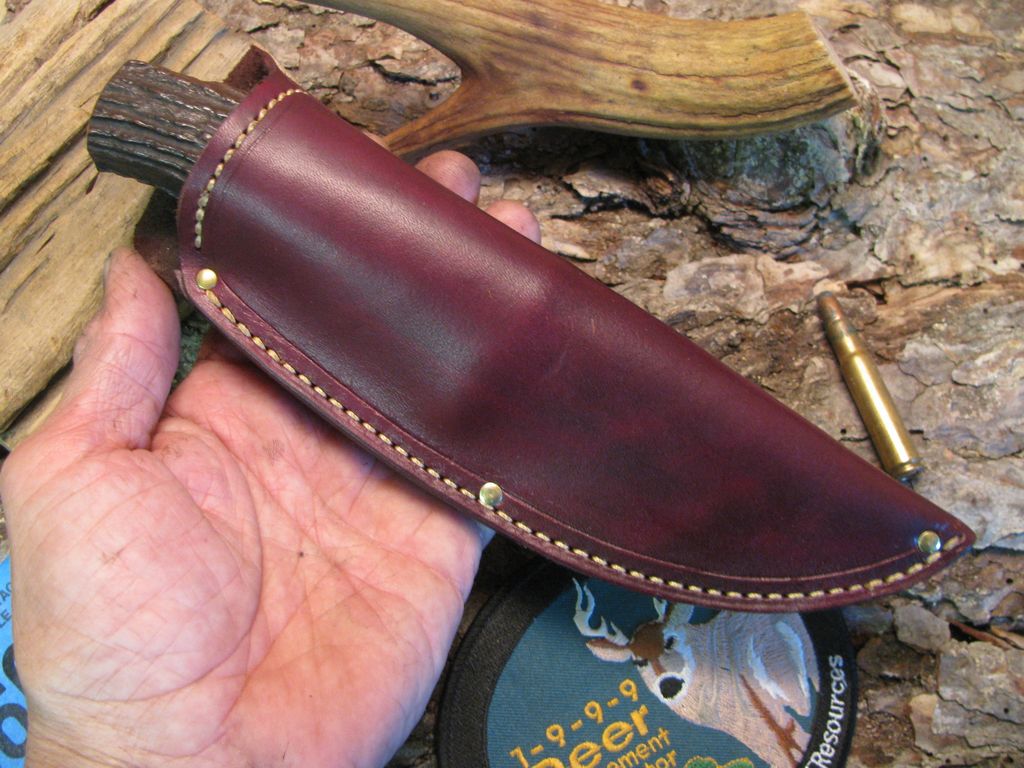 Michigan Skinner Heavy Duty  AAA Sambar Stag  Green Spacers Big compass