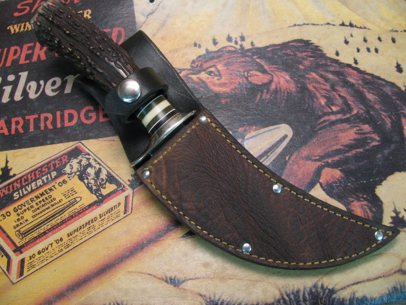 J. Behring Handmade   Buffalo Skinner Buffalo Hide Sheath