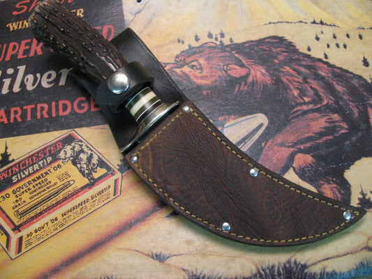 J. Behring Handmade   Buffalo Skinner Buffalo Hide Sheath
