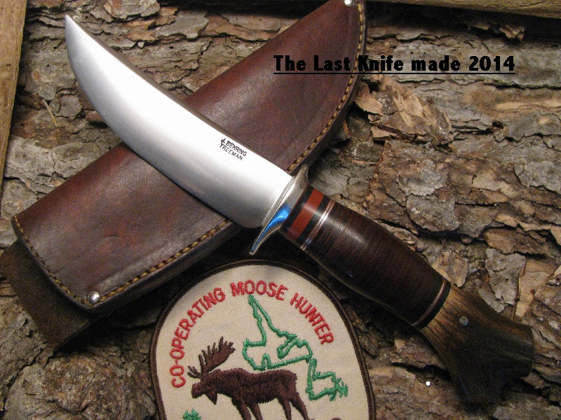 *Treeman Handmade 5 1/4" Sticker/hunter Nickel hardware Horsehide Mule Deer Worn Hole crotch Stag 1/2014