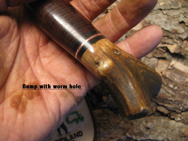 *Treeman Handmade 5 1/4" Sticker/hunter Nickel hardware Horsehide Mule Deer Worn Hole crotch Stag 1/2014