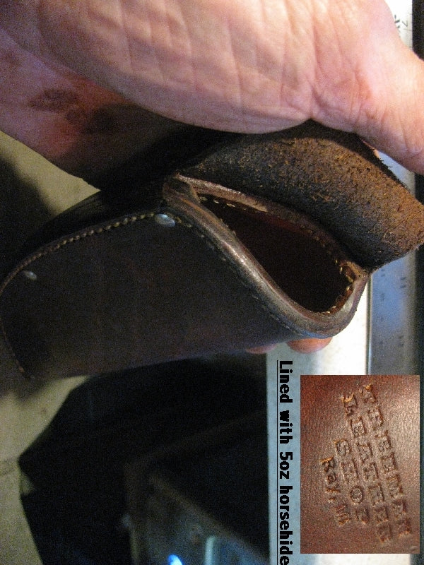 *Treeman Handmade 5 1/4" Sticker/hunter Nickel hardware Horsehide Mule Deer Worn Hole crotch Stag 1/2014