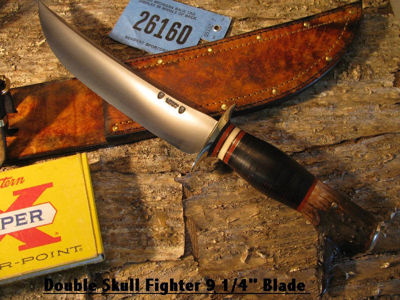 Double Skull Fighter 9 1/4" Blade  Drop Tine Handle