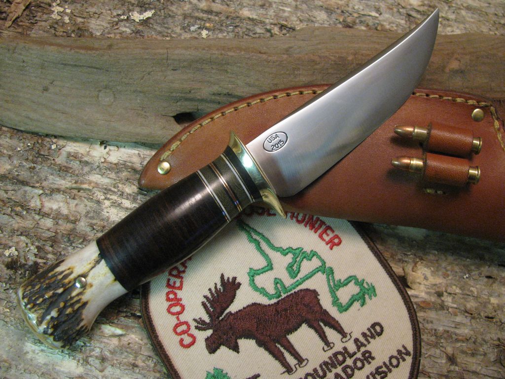 Trout & Deer Leather /Stag Brass Butt Cap "Last Two Sheath "