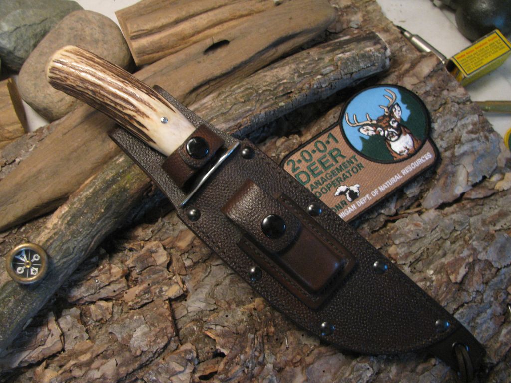 *Treeman Double Skull Fighter 7" Blade Stag Musk Ox