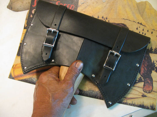 Treeman Leather Shop Double Bit Axe Sheath for Gransfors Bruk
