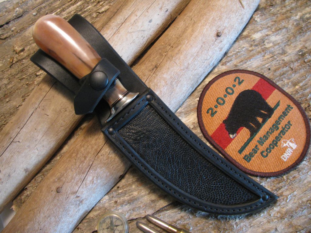 Artifact Fossil Walrus Ivory  5" Ostritch Leg Sheath