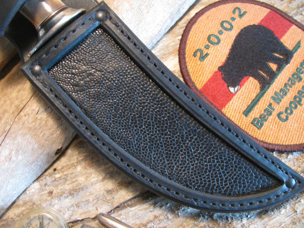 Artifact Fossil Walrus Ivory  5" Ostritch Leg Sheath