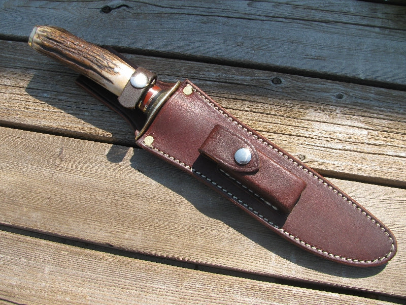 *Treeman Classic 8" Double Skull Fighter Stag brass Pinned Butt