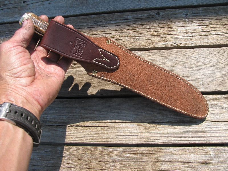 *Treeman Classic 8" Double Skull Fighter Stag brass Pinned Butt