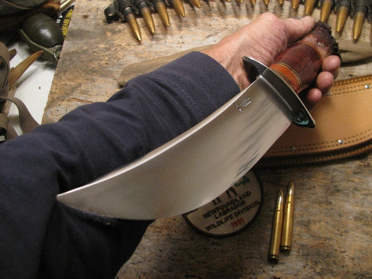 J. Behring Treeman Handmade 8" Camp KNife Crown Stag