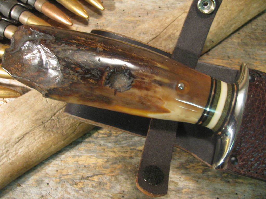 **J.Behring Handmade Double Skull Fighter Fossil IVORY