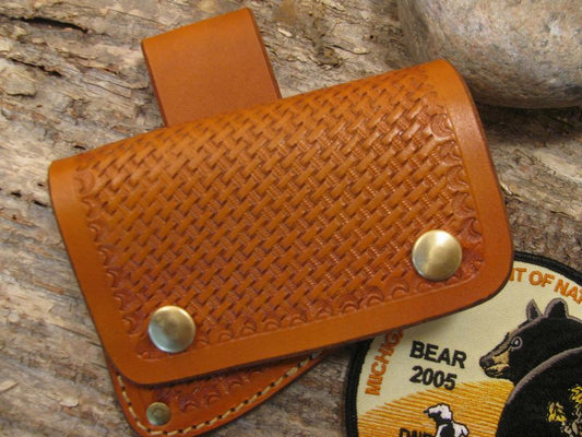 Treeman Leather Mini Tooled Belt Sheath for Gransfors Bruk