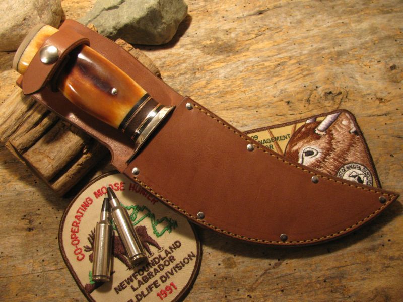 * J. Behring BIG SKINNER Artifact Walrus Ivory Musk Ox Butt Cap