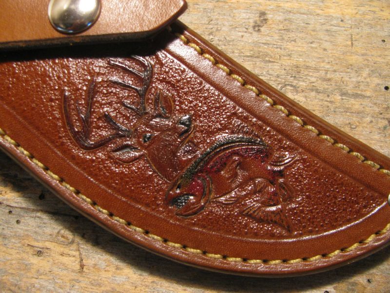 J.  Behring Handmade Trout&Deer Copper Aluminum Red Stag