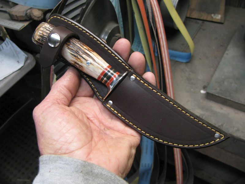 J.Behring handmade Trout & Deer Stag Ivory Butt cap