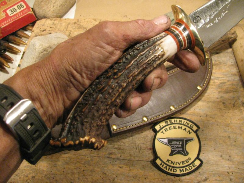J. Behring 9" Sambar Stag Crown Hamermark Fighter