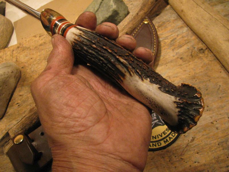 J. Behring 9" Sambar Stag Crown Hamermark Fighter