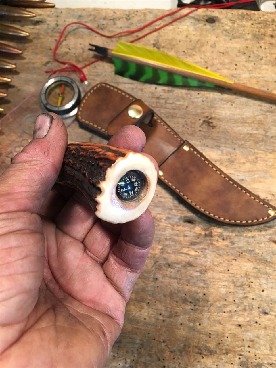 Treeman Trout and Deer Sambar Stag compass