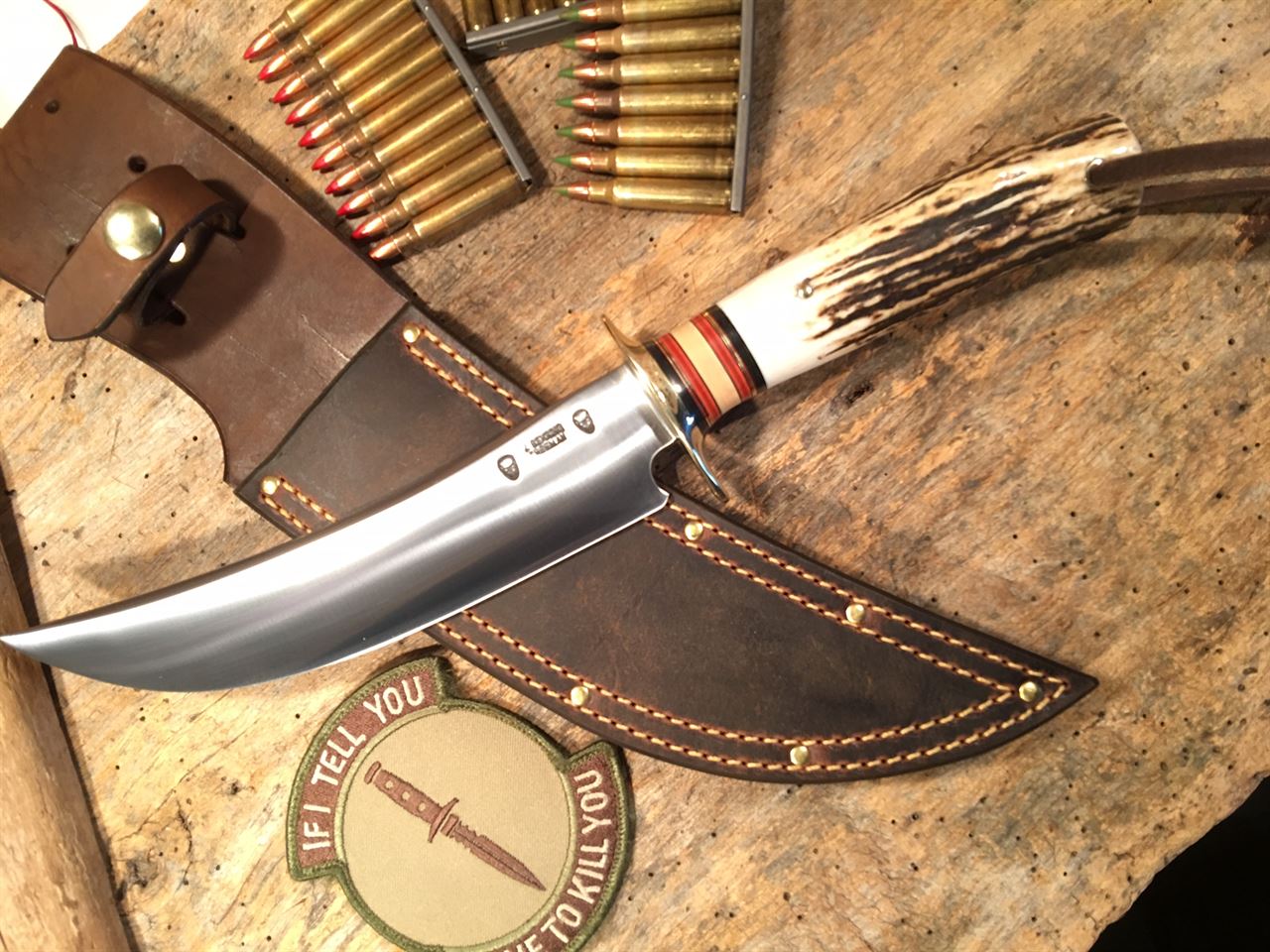 Treeman Dbl Skull Camp Fighter 8"Crazy Horse leather