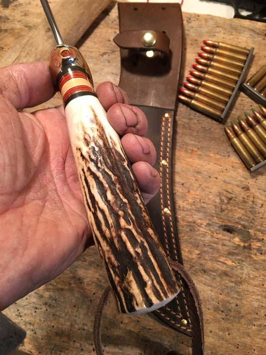 Treeman Dbl Skull Camp Fighter 8"Crazy Horse leather