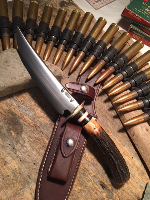 Treeman Double Skull Fighter Sambar Stag brass domed butt