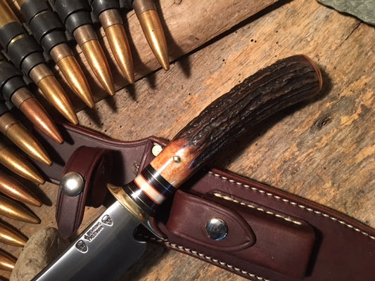 Treeman Double Skull Fighter Sambar Stag brass domed butt