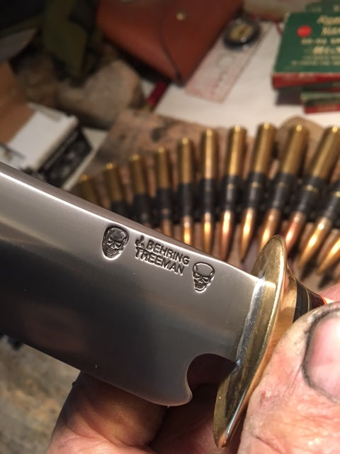 Treeman Double Skull Fighter Sambar Stag brass domed butt