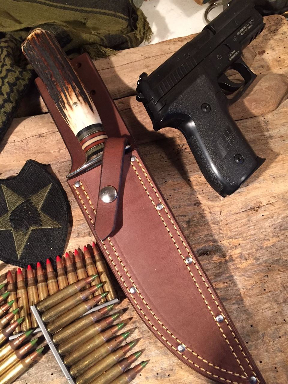 J. Behring Double Skull fighter 7 3/8" Stag