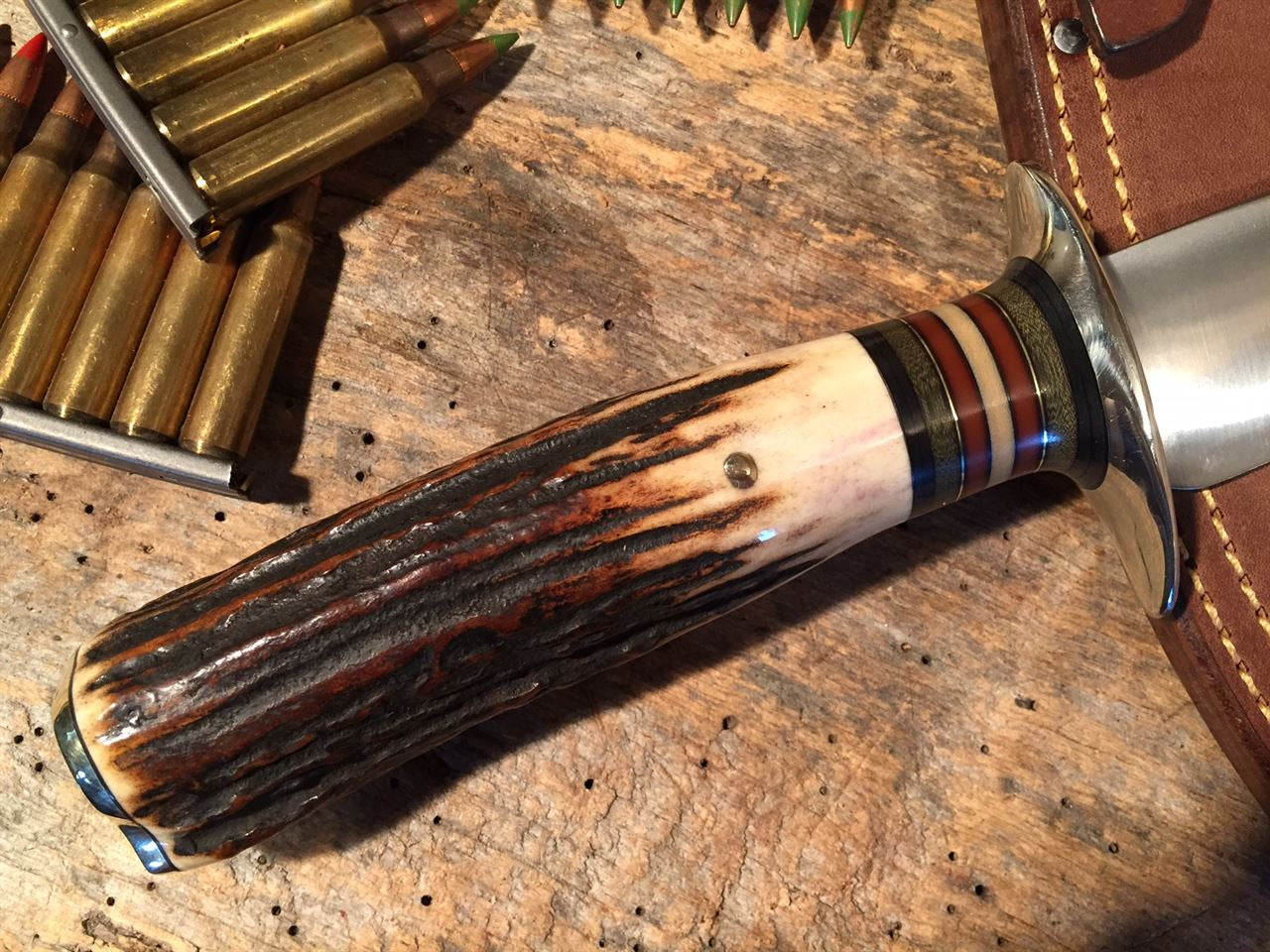 J. Behring Double Skull fighter 7 3/8" Stag