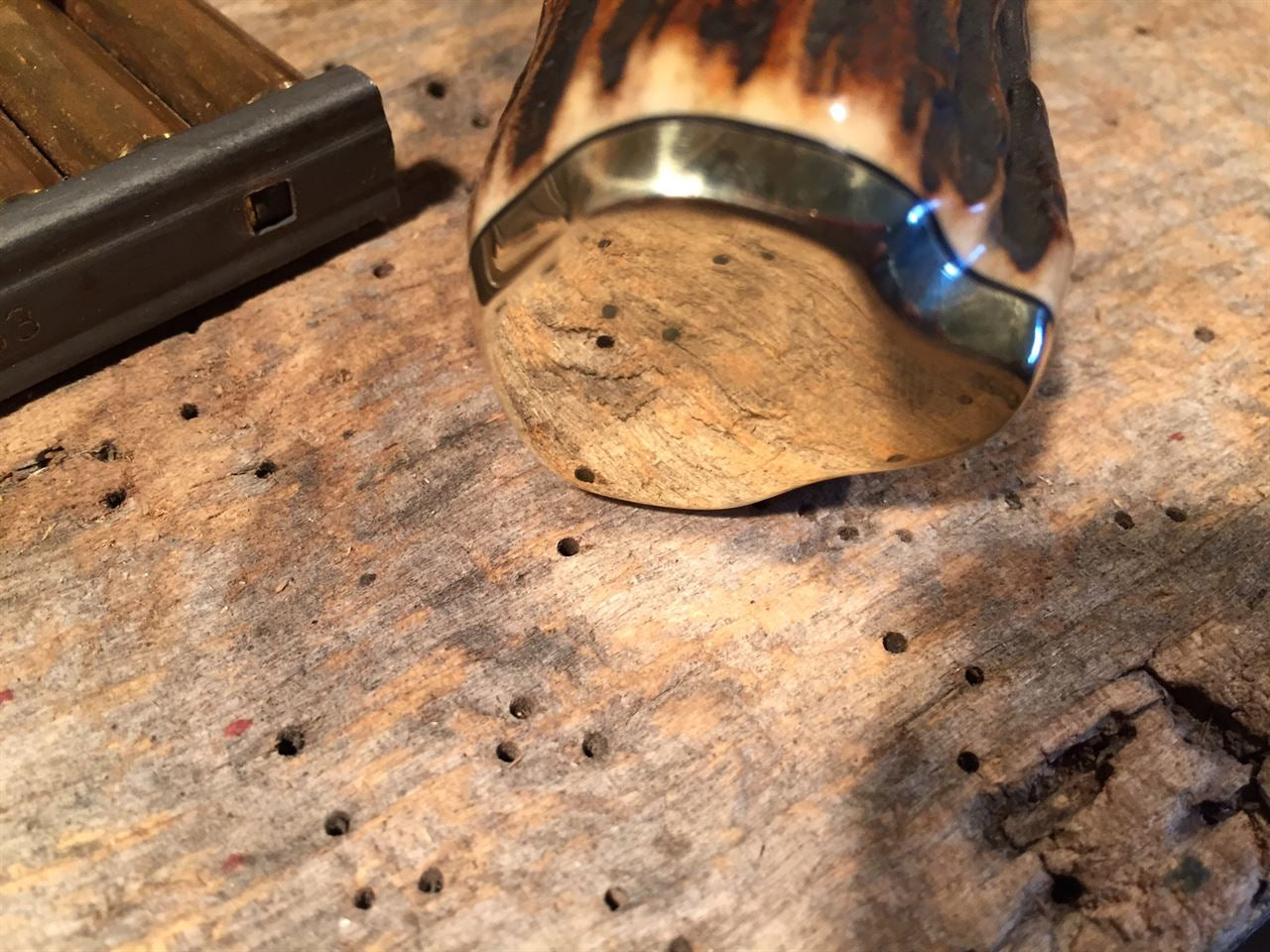 J. Behring Double Skull fighter 7 3/8" Stag