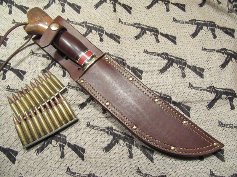 J.Behring Treeman Handmade Skull Fighter Crotch stag horsehide 8 1/2" blade