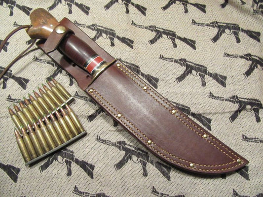 J.Behring Treeman Handmade Skull Fighter Crotch stag horsehide 8 1/2" blade